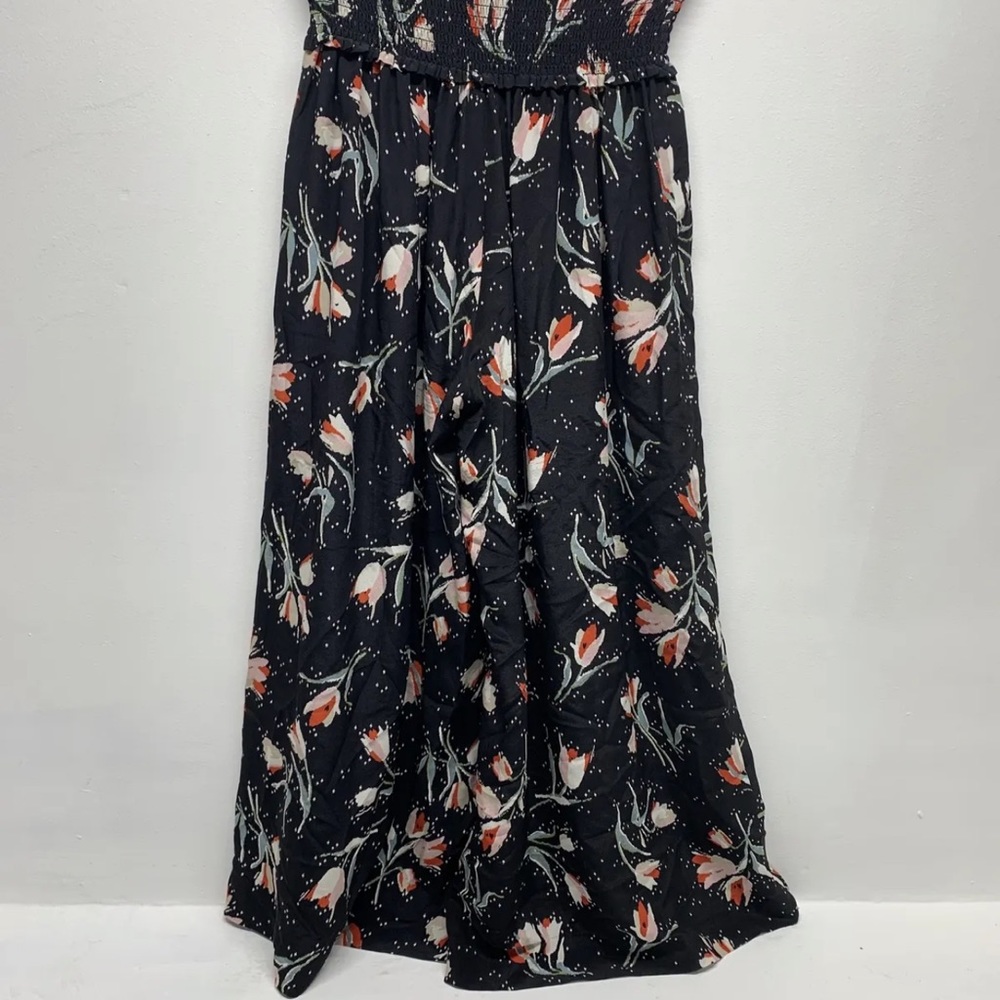 Rebecca Taylor Ikat Black Floral Stretch Silk Wide Leg Pants Size xs NWOT